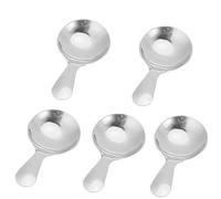 Bewinner Juego de Cucharas para Helado de Acero Inoxidable 304, 5 uds., Minicucharas de té Doradas para Postre, Cena, Niños, Aptas para Lavavajillas, Bordes Pulidos (SILVER)