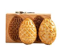 Bewinner Molde para Hornear Cortador de Galletas de Madera, Cortador de Galletas Tallado, Sello en Relieve para Hechas a Mano, Molde de Pan de Jengibre de Madera de Haya, Acabado de Aceite de Linaza