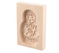 Bewinner Molde para Hornear Cortador de Galletas de Madera, Cortador de Galletas Tallado, Sello en Relieve para Hechas a Mano, Molde de Pan de Jengibre de Madera de Haya, Acabado de Aceite de Linaza