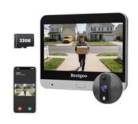 Bextgoo Mirilla Digital Puerta, 2K Videoportero con Pantalla Interior 4,3"