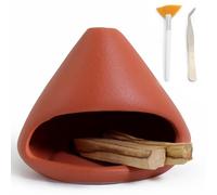 BEYLAB Escultura de Arcilla Palo Santo Soporte Quemador de Incienso de cerámica para Palos de Madera, Salvia e Incienso Cono Plato Cuenco purificador energía Regalo Hecho a Mano para cursos(Naranja)