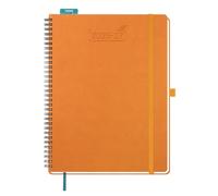BEZEND Agenda Escolar 2026 2027 Semana Vista A4 Vertical - 21 x 28 cm | 18 Meses de Jul.26 a Dic.27, Planificador Semanal en Espiral con Horario para Gestión, Tapa Blanda Cuero PU, Naranja