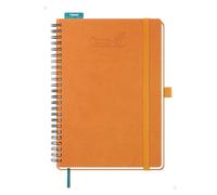 BEZEND Agenda Escolar 2026 2027 Semana Vista A5 Vertical - 15,5 x 21 cm | 18 Meses de Jul.26 a Dic.27, Planificador Semanal en Espiral con Horario para Gestión, Tapa Blanda Cuero PU, Naranja