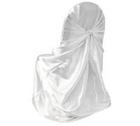 BFLCWSTD Fundas para Sillas Blancas 5 Piezas de Funda for Silla satén con Lazo, decoración for Fiesta Hotel, Banquete Boda, Suministros Productos, 110cm x 140cm(White)