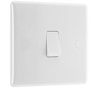 BG Electrical 812-01 Interruptor de luz individual, moldeado blanco, 2 vías, 16AX