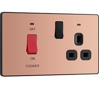 BG Electrical Evolve - Enchufe de control de cocina, interruptor de doble polo con indicadores de alimentación LED