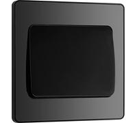 BG Electrical Evolve - Interruptor de luz individual, 20 A, 2 vías, basculante ancho, negro cromado