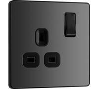 BG Electrical Evolve - Toma de corriente conmutada única, 13 A, cromo negro