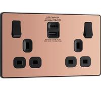 BG Electrical Evolve - Toma de corriente de doble conmutación con puertos de carga USB C y USB A