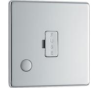 BG Electrical FPC55-01 13A - Placa de conexión sin Interruptor con Tornillo (13 A, 250 V, Cromo Pulido)