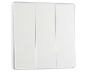BG Electrical PCDCL43EW - Interruptor de luz de triple pared, 2 vías, basculantes de borde a borde, aspecto sin tornillos, bordes redondos, Evolve, blanco nacarado, 20 A, 16 AX, PCDCL43EW