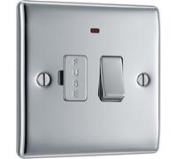 BG eléctrico NPC52 Nexus Metal cromo pulido 13 A DP interruptor Fused unidad de conexión C/W Neon