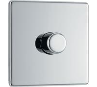 BG Interruptor de luz eléctrico sin tornillos, placa plana, plateado, FPC81P-01