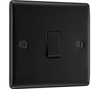 BG - Interruptor eléctrico de una sola luz, negro mate, intermedio, 10 AX