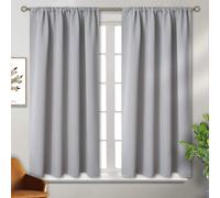 BGment: Cortinas opacas de color gris claro, de 45 pulgadas de largo, ideales para dormitorios. Cortinas cortas con aislamiento térmico y bolsillo para varillas