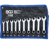 BGS technic KG – Juego de llaves de boca fija (Ref. 1188) cortas 10–19 mm 10 piezas