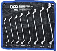 BGS technic KG Juego de llaves de estrella dobles 1209 acodada 6 x 7 - 20 x 22 mm 8 piezas