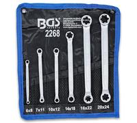 BGS 2268 | Juego de llaves de estrella dobles con cabezas E-Torx | E6 x E8 - E20 x E24 | 6 piezas