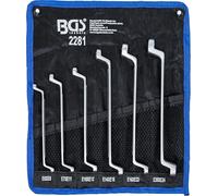 BGS 2281 | Juego de llaves de estrella dobles con cabezas E-Torx | acodada | E6 - E24 | 6 piezas