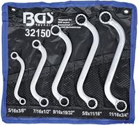 BGS 32150 | Juego de llaves de estrella dobles forma de S | medidas en pulgadas | 3/8" - 3/4" | 5 piezas