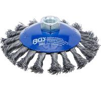 BGS 3981 | Disco de alambre | sujeción M14 x 2,0 mm | Ø 115 mm | 18 hebras de cepillo trenzadas | para eliminar el óxido y la protección de los bajos
