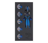 BGS 4027 1/3: Insertos para carro de herramientas de taller: Juego de pinzas de crimpar con 5 pares de mordazas y 11 piezas.