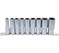 BGS 5253 | Juego de llaves de vaso 12 caras, largas | entrada 12,5 mm (1/2") | 10 - 24 mm | 9 piezas