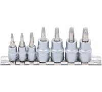 BGS 7098 | Juego de extractores de tornillos | entrada 6,3 mm (1/4") / 10 mm (3/8") | para perfil en T (para Torx) defectuoso | T10 - T40 | 7 piezas