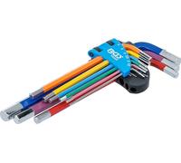 BGS 74455 | Juego de llaves allen | multicolor | hexágono interior 1,5-10 mm | 9 piezas