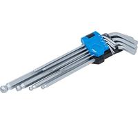 BGS technic Juego de llaves Allen 790 – largas, 1,5–10 mm, 9 piezas, hexágono interior y cabeza de bola
