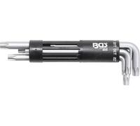 BGS 805 | Juego de llaves acodadas | extra largas | perfil en T (para Torx) con perforación T10 - T50 | 8 piezas
