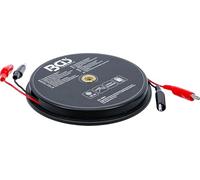 BGS 9401 | Caja de cables para pinzas de cocodrilo | autoarrollante | 15 m | Pinzas de cocodrilo rojo/negro, adecuadas para lámparas de prueba