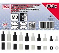 BGS 9402 | Tornillos distanciadores y surtido de tuercas hexagonales | nylon | 300 piezas