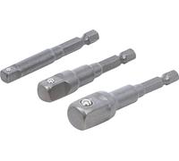 BGS 9685 | Juego de adaptadores para taladros eléctricos | entrada hexágono exterior 6,3 mm (1/4") | hexágono exterior 6,3 mm (1/4") / 10 mm (3/8") / 12,5 mm (1/2") | 3 piezas