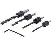 BGS Diy 50790 Juego de brocas para madera con avellanador, 4 piezas