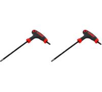 BGS Diy 7880-T20 | Destornillador con empuñadura en T y cuchilla lateral | perfil en T (para Torx) con/sin perforación T20 (Paquete de 2)