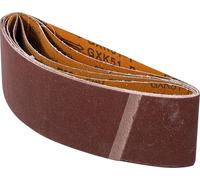 BGS Diy 80822 | Juego de bandas de lijar | para lijadora de banda | 75 x 533 mm | K 40-60 - 80-120 - 240 | 5 piezas
