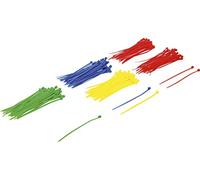 BGS Diy 80875 | Surtido de bridas | 200 piezas | colores | 2,4 x 100 mm | nailon