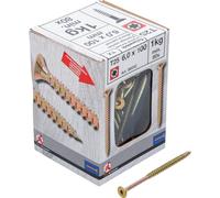 BGS Diy 88032 - Tornillos multiusos, perfil en T (para Torx) T25, 6,0 x 100 mm, 1 kg, 80 unidades