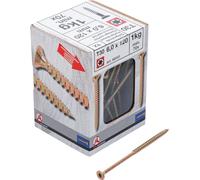 BGS Diy 88033 | Tornillos multiusos | Perfil en T (para Torx) | 6,0 x 120 | Perfil en T (para Torx) T30 | 1 kg / 70 unidades | Perfil en T (para Torx) T30 | Galvanizado | Rosca parcial | Cabeza