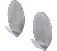 BGS Diy 88232 | Ganchos de acero inoxidable autoadhesivos | 45 x 70 mm | 1,5 kg | 2 piezas