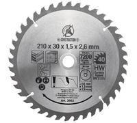 BGS Hoja De Sierra Circular De Carburo | Ø 210 X 30 X 2,6 Mm | 40 Dientes - 3953