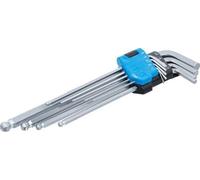 BGS technic Juego de llaves Allen 790 – largas, 1,5–10 mm, 9 piezas, hexágono interior y cabeza de bola