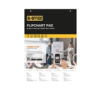Bi-Office Bloc de papel para Pizarra Rotafolios, A1, Blanco, 20 Hojas por Bloc, con perforación, 70 g/m², Paquete de 5 Bloques