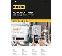 Bi-Office Bloc de papel para Pizarra Rotafolios, A1, Cuadriculado, 20 Hojas por Bloc, con perforación, 60 g/m², Paquete de 5 Bloques