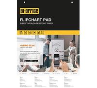 Bi-Office Bloc de papel para Pizarra Rotafolios, A1, Cuadriculado, 40 Hojas por Bloc, con perforación, 60 g/m², Paquete de 5 Bloques