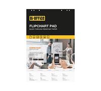 Bi-Office Bloc de papel para Pizarra Rotafolios, Euro, con perforación, 55 g/m², Blanco, 50 Hojas por Bloc, Paquete de 5 Bloques