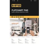 Bi-Office Bloc de papel para Pizarra Rotafolios, Euro, Cuadriculado, 20 Hojas por Bloc, con perforación, 80 g/m², Paquete de 5 Bloques