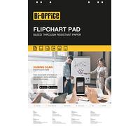 Bi-Office Bloc de papel para Pizarra Rotafolios, Euro, Cuadriculado, 50 Hojas por Bloc, con perforación, 60 g/m², Paquete de 5 Bloques