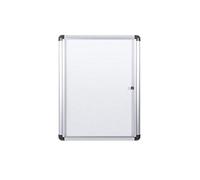 Bi-Office Boletín Enclore Extra, Superficie magnética en acero lacado, Tablón de anuncios con puerta con bisagras para interiores en aluminio, 532 x 686 mm - 4xA4